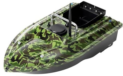 TanjcXliu Barca per mangimi da pesca, telecomandata, Rc Barca per mangimi, barca da pesca, esca mimetica, telecomando da 500 m, portata 1,5 kg