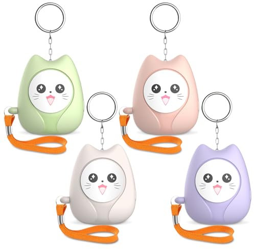 Sporgo 4 alarmes de poche pour femmes : 130 dB autodéfense avec éclairage LED et porte-clés, alarme personnelle pour femmes, hommes et personnes âgées, style hibou (C)