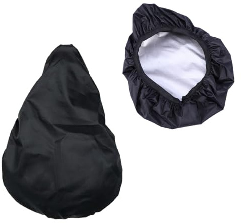 ROMISBABA 2 Piezas Funda para Asiento de Bicicleta Cubierta Protectora Resistente al Agua con Cordón Elástico para Adultos y Color Negro