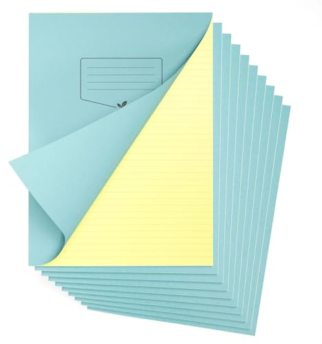 Silvine A4 Yellow Paper Dyslexia Exercise Book Pack of 10 | 48 Lined Pages, 80gsm Tinted Paper for SEN Supportive Learning & Memory Aid