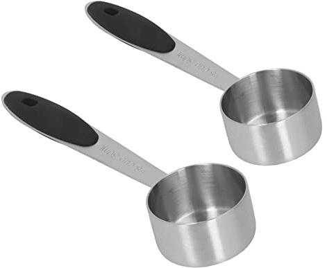 2 misurini dosatori per caffè in acciaio inossidabile da 1/8 di tazza (30 ml), cucchiaio dosatore per caffè in grani, latte, polvere e tè.