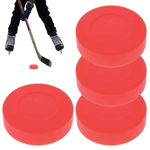 Ishockeypuckar – 4-pack, 2,7 x 1,8 cm hockeyträning PVC och gummi | professionella övningspuckar för barn och vuxna, hållbar gatu- och ishsträningsutrustning för kompetensutveckling, födelsedagar
