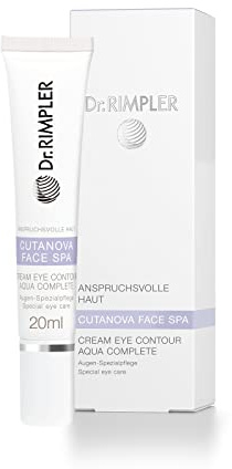 Dr. RIMPLER CUTANOVA FACE SPA Cream Eye Contour Aqua Complete 20 ml - Augencreme gegen Fältchen, Tränensäcke und geschwollene Augen - straffendes und erfrischendes Augenserum mit Hyaluronsäure