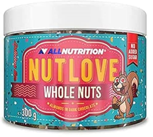 ALLNUTRITION Nutlove Whole Nuts - Peanuts in White Chocolate - Sugar Free Chocolates - No Added Sugar Chocolate -White Crunch - Low Calorie Sweets - Healthy Snack - 300g