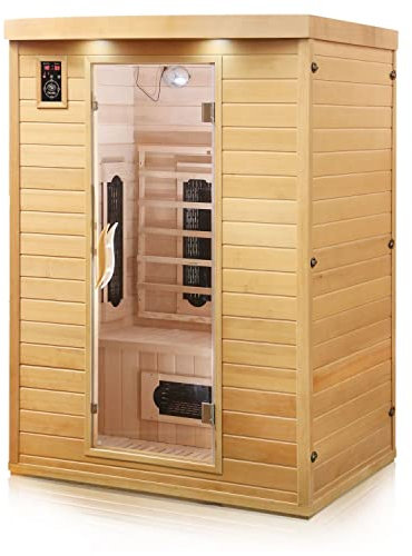 XXL Luxus LED Infrarotsauna 135x105cm Infrarotkabine Wärmekabine Sauna+Ozon 2022