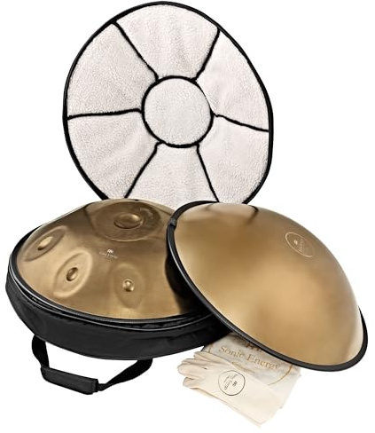 Tambor de mano de acero sensorial con funda y bolsa para meditación, terapia de sonido, ASMR o yoga - Crea tono puro