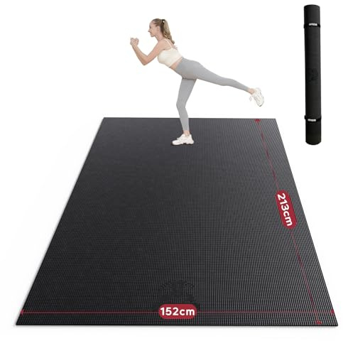 HAPBEAR Large Yoga Mat-7'×5'(213×152cm), Non-Slip, Ultra Durable, 0.31''(8mm) Thick Workout Mats for Home Gym, Large Exercise Mat for Fitness, Yoga, Pilates, Stretching, Push-ups, Gymnastics