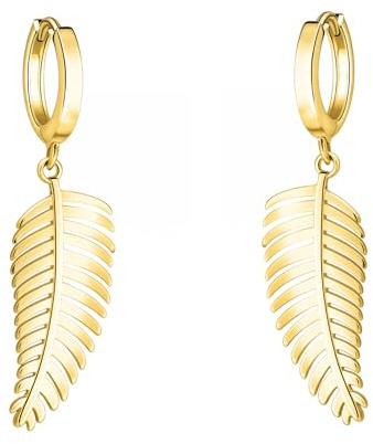 SOFIA MILANI - Orecchini da Donna in Argento 925 - Placcati in Oro - Orecchino Pendente a Foglia - E2879