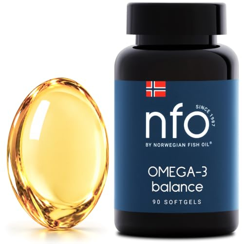 NFO Omega 3 Balance [90 Mini Capsules] Easy to Swallow Small Fish Oil Omega 3 Capsules with EPA & DHA Fatty Acids from Wild-Caught Fish, Made in Finland