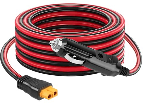 Cavo da accendisigari da 12 V/24 V a XT60, adattatore CC XT60 da 3 m, 16 AWG, caricabatteria da auto per BLUETTI Power Station EB55/AC2A/AC70, Anker 757/767, SOLIX C200 C300, generatore solare ECOFLOW