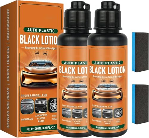 Kit Rinnovatore per Plastiche Auto, Trattamento Nero per Cruscotti e Finiture, Detergente Rinnovatore Multi-Superficie per Interni, Lozione a Rapida Asciugatura con Protezione UV, per SUV, Camion o Mo