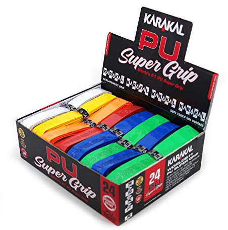 Karakal - PU Super Grip - Nastro Adesivo per bastoni da Badminton Squash Tennis Hockey o Curling - 24 pz - Colori Assortiti, GRKSP