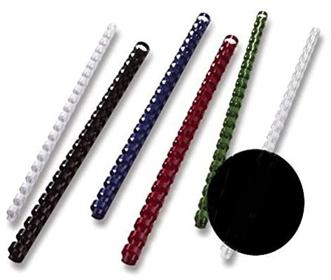 GBC BX211410 Plastik-Binderücken für Stanz-/Bindemaschine, A4, 21 Ringe, 14 mm, 100 Stück schwarz