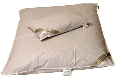 Betten Hofmann Baby Kinder Winter Daunenbett ungesteppt 100x135 cm Daunendecke + 40x60 cm Set, ungesteppt, superwarm, Naturprodukt, waschbar