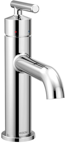 Moen 6145 Gibson One-Handle Single Hole Modern Bathroom Sink Faucet with Optional Deckplate, Chrome