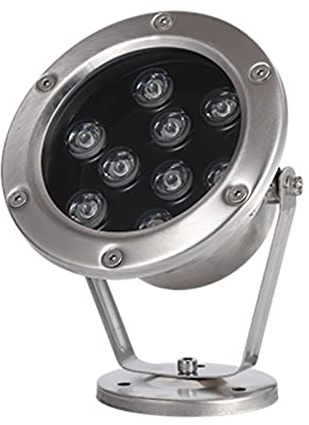 WZYJLyds Projecteur D'étang sous-Marin LED D'éclairage de Fontaine Basse Tension 12V IP68 Étanche Acier Inoxydable Éclairage sous Marin pour Piscine, Fontaine, Étang(Blanc Froid,9W)