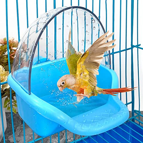 Scatola da Bagno per Uccelli Appeso Giocattolo da Bagno per Uccelli Parrocchetto Vasche da Bagno in Gabbia Vasca da Bagno per Pappagallo Doccia con Acqua Mangiatoia per Gabbie per Uccelli Accessorio