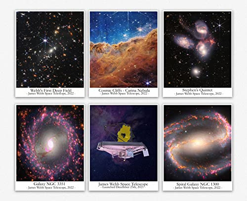 James Webb Telescope Wall Art Porte Affiche - Astronomie Displate Panneau Mural Idées De Cadeau - James Webb Solar System Affiche Scolaire Ensemble De 6- Aesthetic Room Decor (29.7cm x 41.9 cm (A3))
