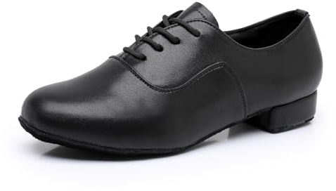 Rosefinch Chaussures de Danse Standard pour Hommes Chaussures de Danse de Salon Latine Tango Salsa Chaussures d'entraînement Noir 42EU