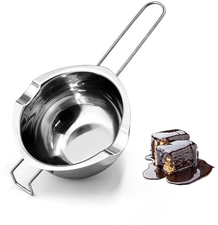 Schokoladen Schmelztiegel Edelstah, Schmelztiegel Butter, Schmelztiegel aus Edelstahl, Wasserbad Schmelzschale, Doppelkessel Schmelztopf, Geeignet für Schokolade, Butter, Käse, Karamell, Wachs (600ML)