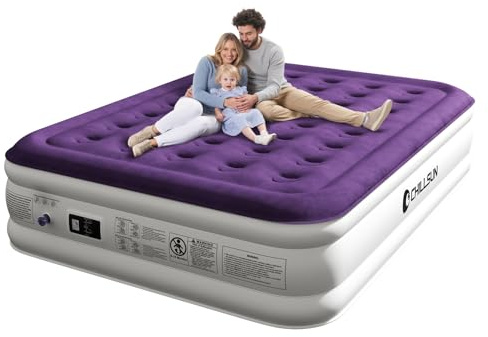 CHILLSUN Queen Air Mattress With Built in Pump, 18 Raised Upgraded Inflatable Mattress Blow up Mattress, Strong Support Puncture Resistant Air Bed for Camping Home&Guests, Colchon Inflable 650lbs Max