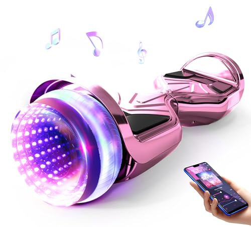 Premium Hoverboard 6.5 inch, hoverboards with Bluetooth, speaker, colored LED lights, gift for children