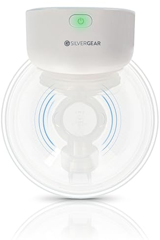 Silvergear® Tiralatte Elettrico a Mani Libere | Tiralatte Monofacciale Portatile | Tiralatte Elettrico ad Aria Compressa | 2 Modalità e 9 Posizioni | 11/13/8 cm | Bianco, Trasparente