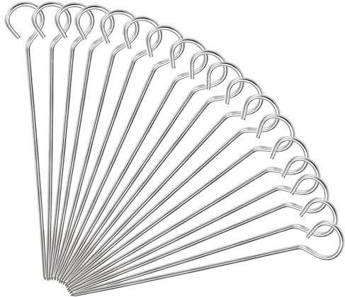 18 PCS BBQ Metal Skewers Stainless Steel, 6''Stainless Steel Metal Skewers Kebab Sticks BBQ Accessories, Food-Grade Kebab Turkey Lacers for Air Fryer Oven,Chicken skewers,Turkey Kebabs