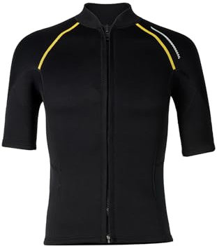 Alvivi Herren Neoprenanzug Jacke 1,5mm Sonnenschutz Taucheranzug Top Schnorcheln Surf Jacke mit Reißverschluss Warme Badeanzüge Schwarz 3XL