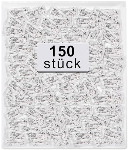 Préservatifs pour hommes - Pack de 150 pièces - Sensation naturelle - Préservatifs extra fins pour des sensations intenses pendant les rapports sexuels - 53 mm de large - Préservatif pour hommes