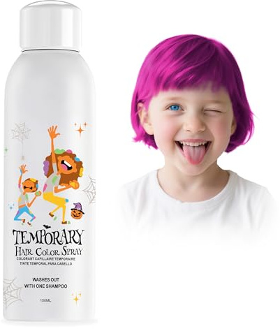 Amzsudy - Spray per capelli colorante temporaneo rosa per uomo e donna, tintura istantanea color argento alternativa per adolescenti, styling rapido per feste di Natale e Halloween, usa e getta