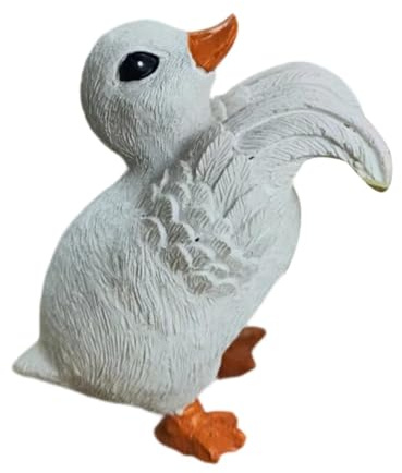 perfk Statua Decorativa a Forma di Anatra rampicante, in Resina, per vasi da Fiori, per la Decorazione di, e Cortili, Bianco