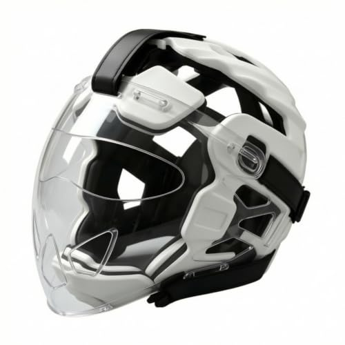 LOVIVER Protector de Cabeza Ajustable Casco Casco con Visera Casco de Artes Marciales Casco de Entrenamiento con Carcasa Visera te Resistente a Impactos