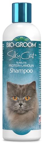 Bio-Groom Silky Cat - Protein-Lanolin-Katzenshampoo - Verhindert Trockenheit - Tränenfreies - Frei von Parabenen und künstlichen Verdickungsmitteln - Konzentrat 1:4 (Verdünnt 1.2 L) - 236 ml