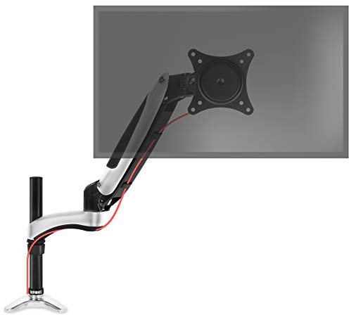 Duronic DM651X2 BK Braccio per un monitor da 15 a 27 pollici | Supporto per schermo singolo | Inclinazione e altezza regolabile | VESA 75 100 | Supporto monitor con tensione gas per PC | Con morsetto