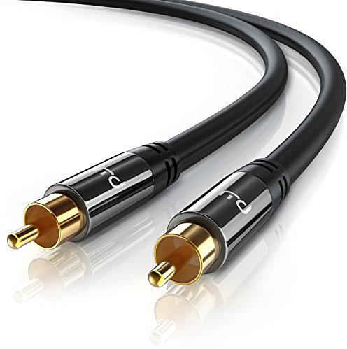 7,5m HQ RCA Subwooferkabel - Koaxialkabel Cinch zu Cinch Audiokabel Mit Metall-Stecker und Doppelter Schirmung