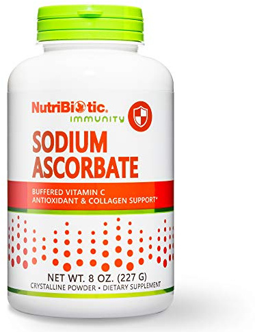 NutriBiotic - Sodium Ascorbate Buffered Vitamin C Powder, 8 Oz | Vegan, Non Acidic & Easier on Digestion Than Ascorbic Acid | Essential Immune Support & Antioxidant Supplement | Gluten & GMO Free