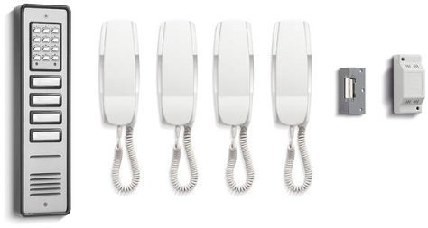 TC280- Bell BL106-4 4WAY Bellini Combined Audio Door Entry INTERCOM System with Coded KEYPAD Access & Lock Release