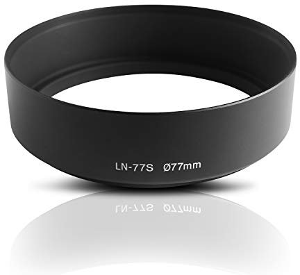 Parasol del Objetivo. Lens Hood. para Lentes con Longitud Focal de 35mm y Mayores. para Canon Sony Nikon Fujifilm Olympus Pentax Leica Samsung Panasonic Tamron Sigma (77mm)