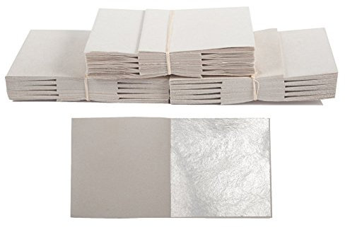 Librillo de 300 Hojas Pan de Plata Auténtico Transferible 60mm x 60mm