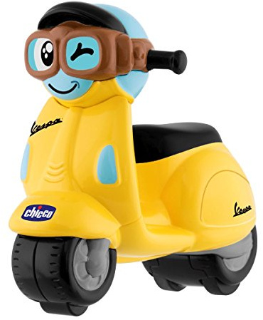 Chicco - Mini Moto Vespa Turbo Touch, Juguete Bebés y Niños de 2 a 6 Años, Vehículo De Ruedas con Carga por Retroceso, Motos de Juguete Coleccionable, Color Amarillo