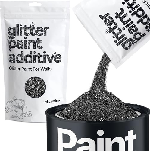 Hemway Black Glitter Paint Additive Microfine 100g for Adding Sparkle | for Paints & Varnish | Paint Walls Sparkly Add to Emulsion, Acrylic or Lacquer Indoor