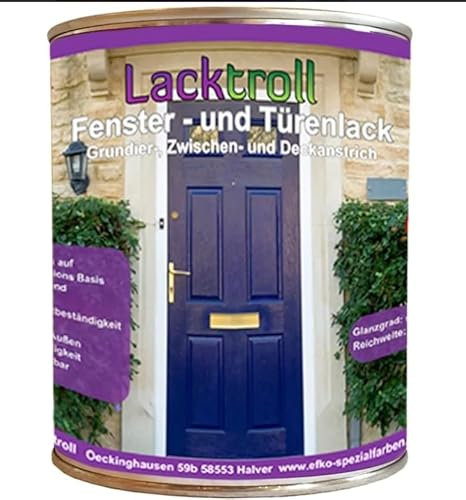 Lacktroll Fenster- und Türlack 3in1 Fenstergrau RAL 7040 Seidenglanz 750 ml