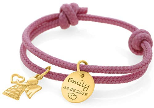 Taufe Armband Mädchen Gravur Engel gold rosa Schutzengel Mädchen Kinderarmband zur Taufe Kinderschmuck Baby Kinder Taufgeschenk online