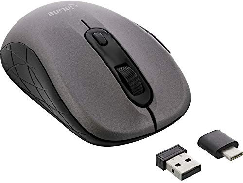 InLine® 55363 - Mouse 3 in 1, Bluetooth + 2 x 2,4 GHz, 5 tasti, ottico, grigio/nero, 55363