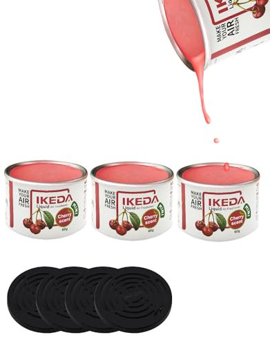 ikeda perfume Auto Lufterfrischer | 4 Stück 60ml auto duft | Langlebiger Duft für 30 Tage | Startseite Geruch entfernen | Nature Aromas Diffusor für Auto Badezimmer Desodorierer (Kirsche, 4Pcs)