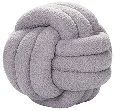 Morbido Cuscino a Sfera con Nodo, 11 in Cuscini in Lana di Agnello, Cuscino a Sfera con Nodo Boucle Palla Annodata a Mano per Cuscino per Sedia da Divano, Cuscino Decorativo con Sfera a Nodo(Grigio)