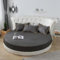 FANSU Runde Spannbettlaken 220x220,100% Baumwolle Bettlaken, Atmungsaktiv Weiche. Dunkelgrau Rund Spannbetttücher für Boxspringbett, Geeignet füùr bis 25cm Matraze