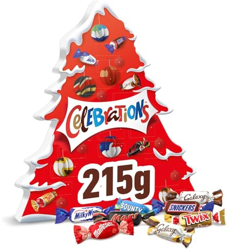 Celebrations Chocolate Advent Calendar 215g, Assorted Chocolates Gift Box Filled With Mini Chocolate Bars & Biscuits