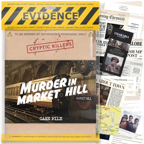 Unsolved murder mystery game - Cold Case Files Investigation - CRYPTIC KILLERS - Detective Evidence & Crime File - Individus, rendez-vous et jeux de fête - « Murder in Market Hill »